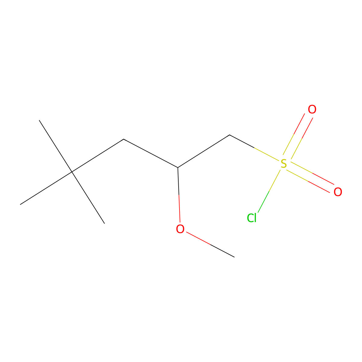 2-Methoxy-4,4-dimethylpentane-1-sulfonyl chloride molecular structure, CAS 2567498-81-9