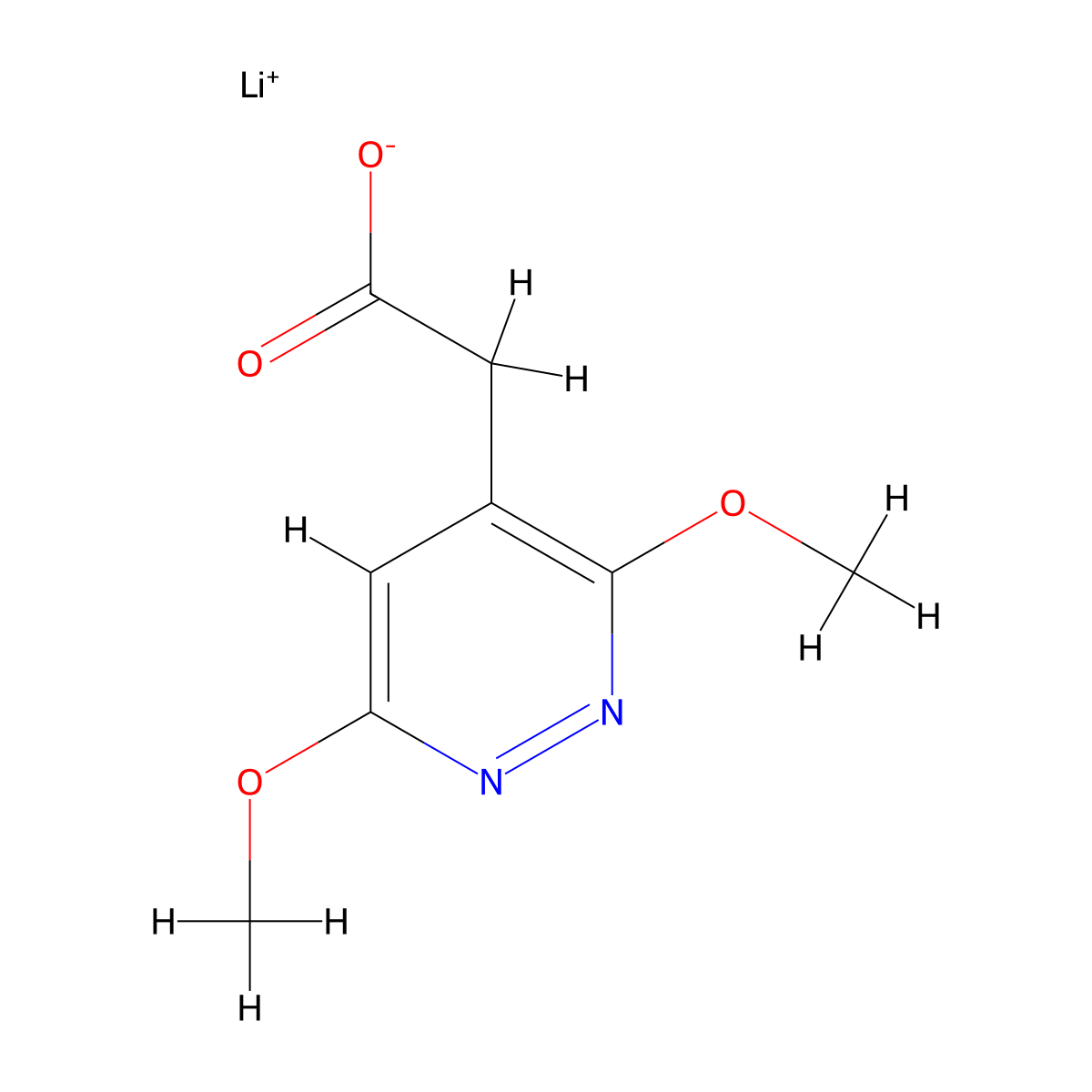 Lithium(1+) 2-(3,6-dimethoxypyridazin-4-yl)acetate molecular structure, CAS 2567498-84-2