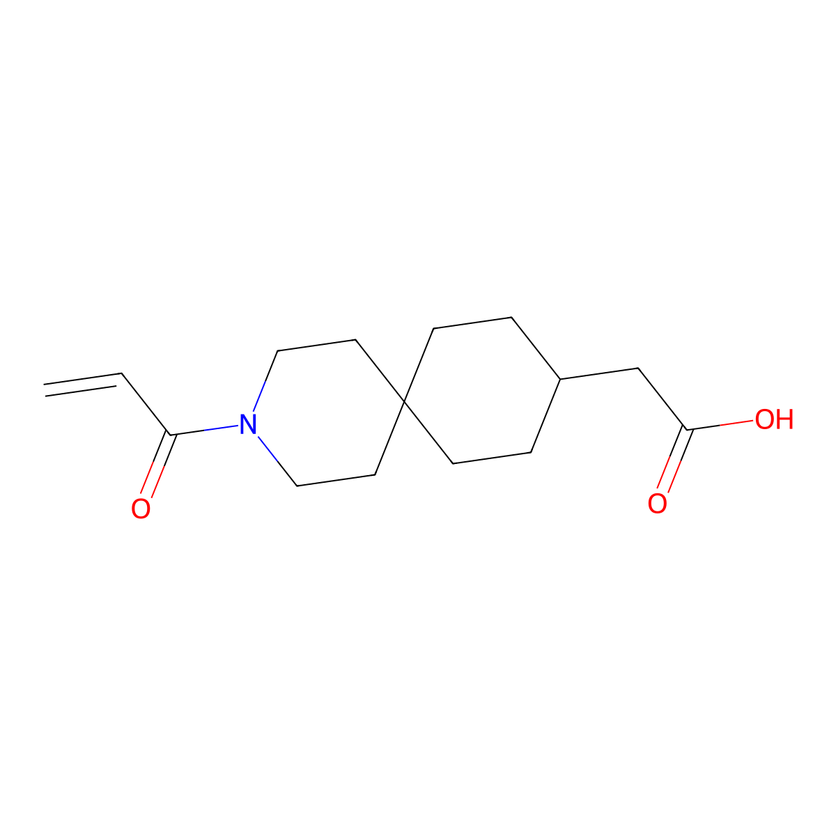 2-(3-Prop-2-enoyl-3-azaspiro[5.5]undecan-9-yl)acetic acid molecular structure, CAS 2567498-86-4