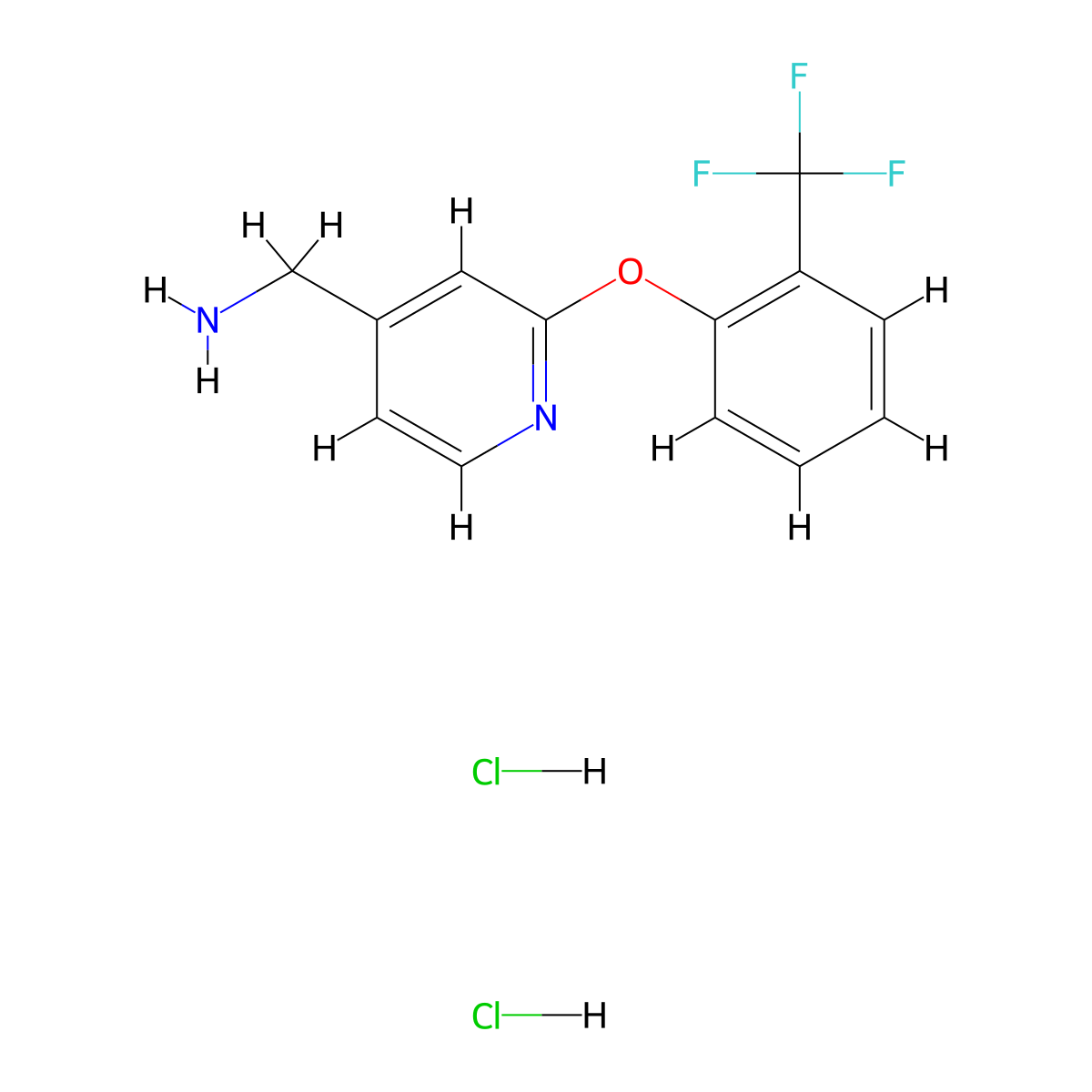 [2-[2-(Trifluoromethyl)phenoxy]pyridin-4-yl]methanamine;dihydrochloride molecular structure, CAS 2567498-91-1