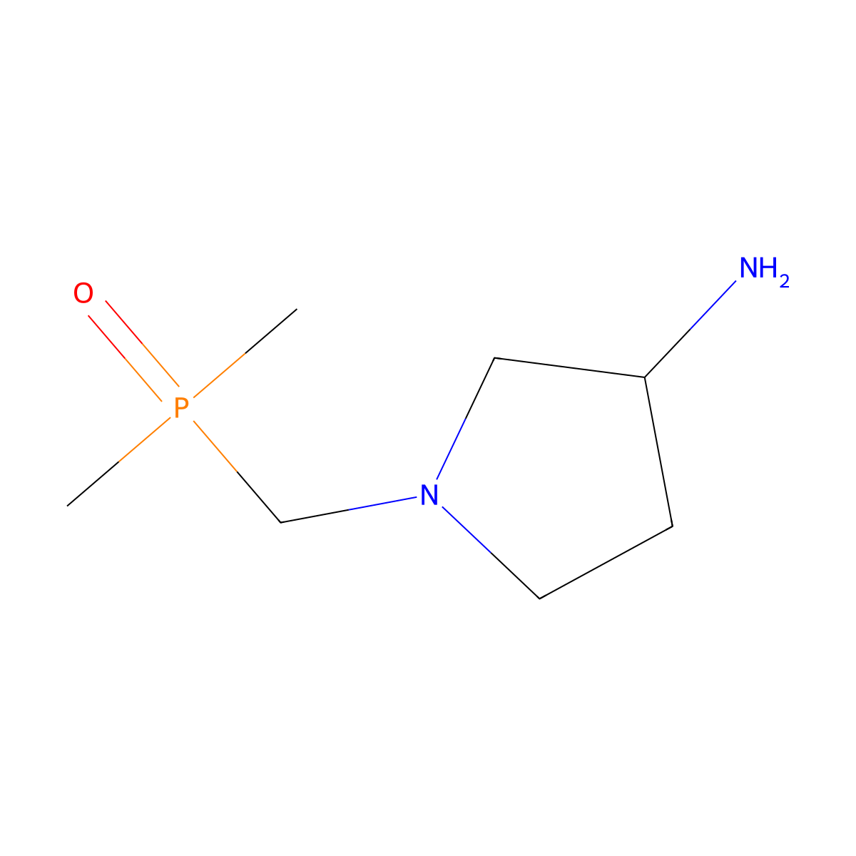 1-[(Dimethylphosphoryl)methyl]pyrrolidin-3-amine molecular structure, CAS 2567498-95-5