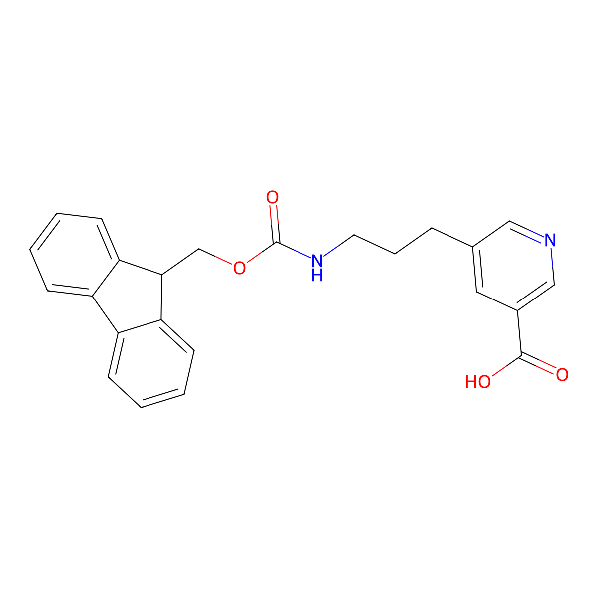 5-[3-({[(9H-fluoren-9-yl)methoxy]carbonyl}amino)propyl]pyridine-3-carboxylic acid molecular structure, CAS 2567498-98-8