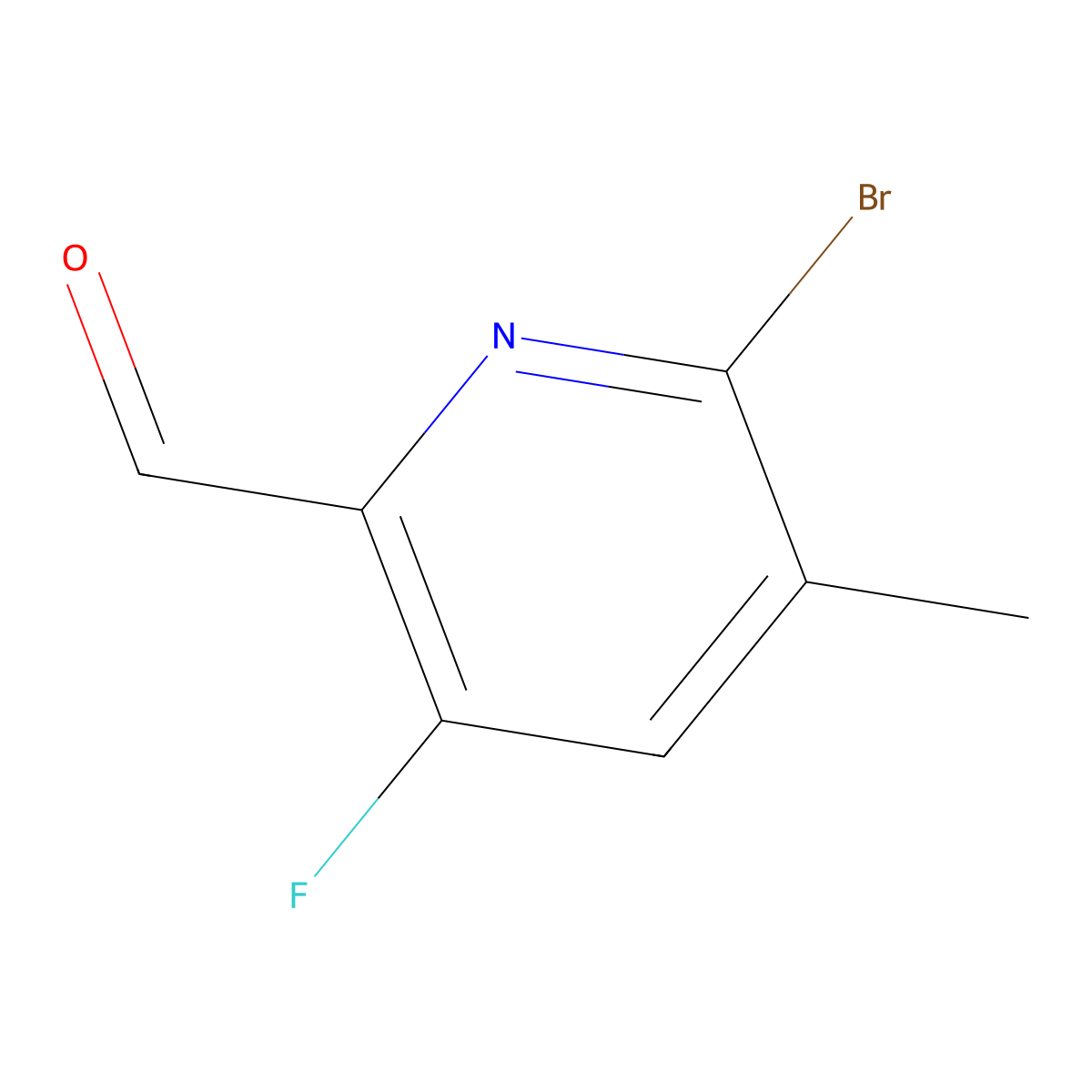 6-Bromo-3-fluoro-5-methylpyridine-2-carbaldehyde molecular structure, CAS 2567501-99-7