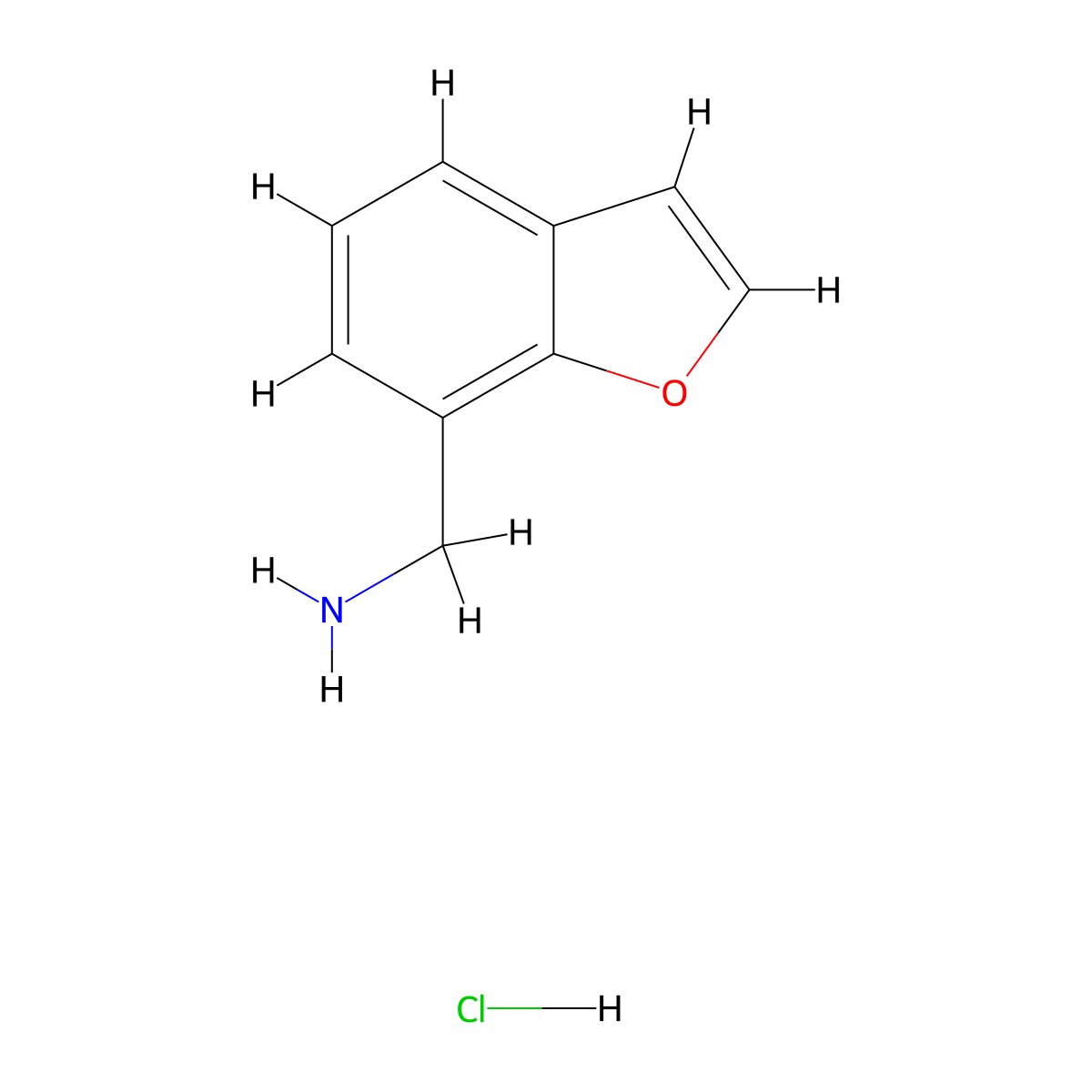 (1-Benzofuran-7-yl)methanamine hydrochloride molecular structure, CAS 2567502-03-6