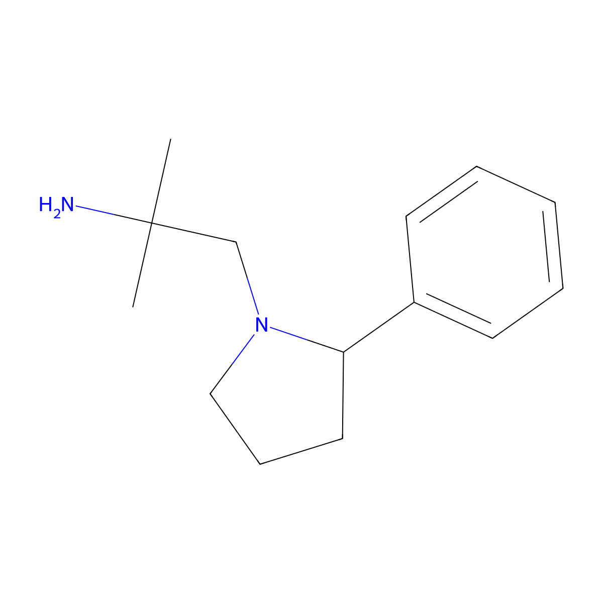2-Methyl-1-(2-phenylpyrrolidin-1-yl)propan-2-amine molecular structure, CAS 2567502-06-9