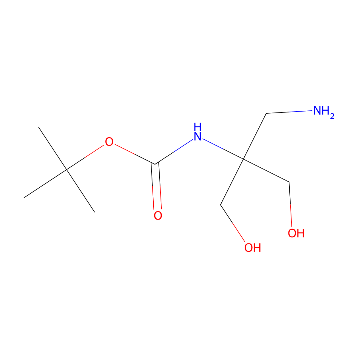 tert-butylN-[2-(aminomethyl)-1,3-dihydroxypropan-2-yl]carbamate molecular structure, CAS 2567502-18-3