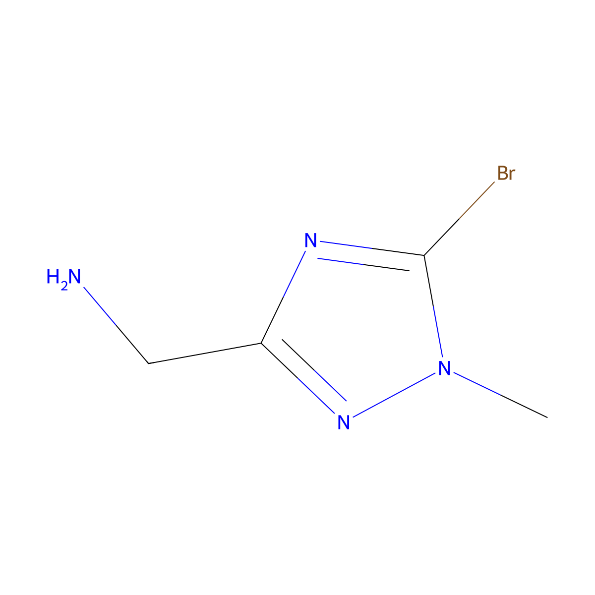 1-(5-bromo-1-methyl-1H-1,2,4-triazol-3-yl)methanamine molecular structure, CAS 2567502-19-4