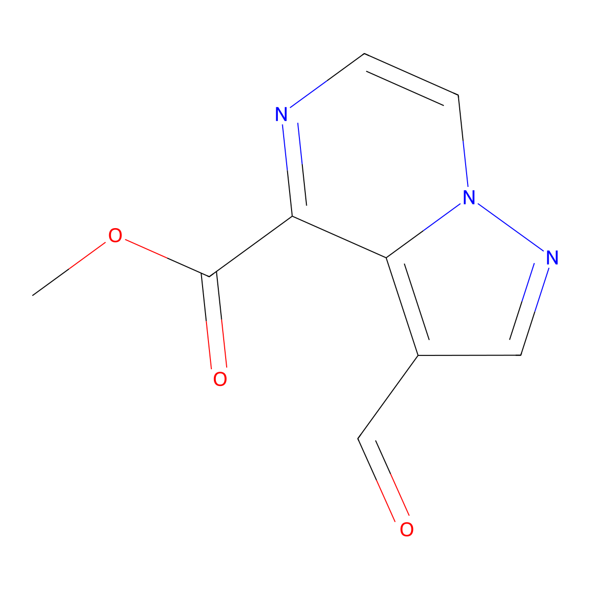 Methyl 3-formylpyrazolo[1,5-a]pyrazine-4-carboxylate molecular structure, CAS 2567502-25-2