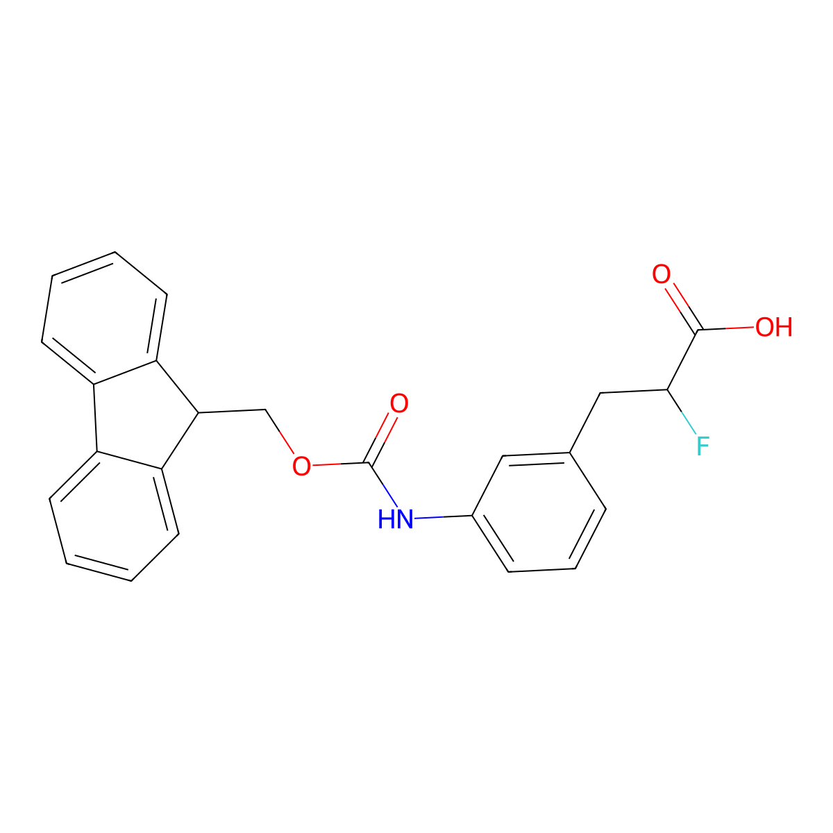 3-[3-({[(9H-fluoren-9-yl)methoxy]carbonyl}amino)phenyl]-2-fluoropropanoic acid molecular structure, CAS 2567502-27-4