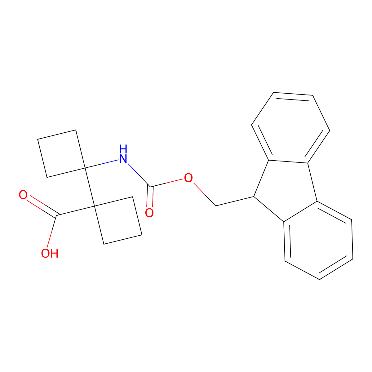 1'-({[(9H-fluoren-9-yl)methoxy]carbonyl}amino)-[1,1'-bi(cyclobutane)]-1-carboxylic acid molecular structure, CAS 2567502-28-5