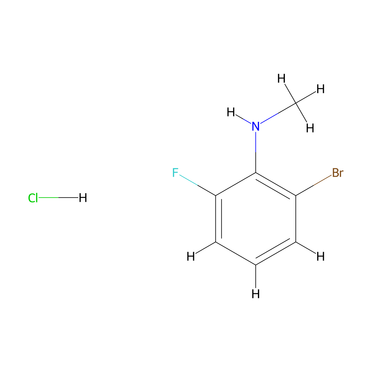 2-bromo-6-fluoro-N-methylaniline hydrochloride molecular structure, CAS 2567502-30-9