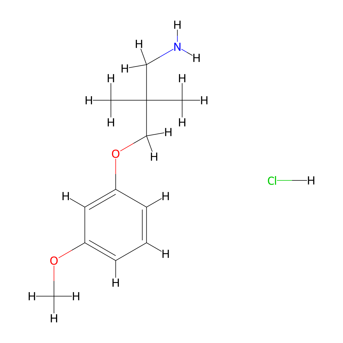 3-(3-Methoxyphenoxy)-2,2-dimethylpropan-1-amine hydrochloride molecular structure, CAS 2567502-31-0