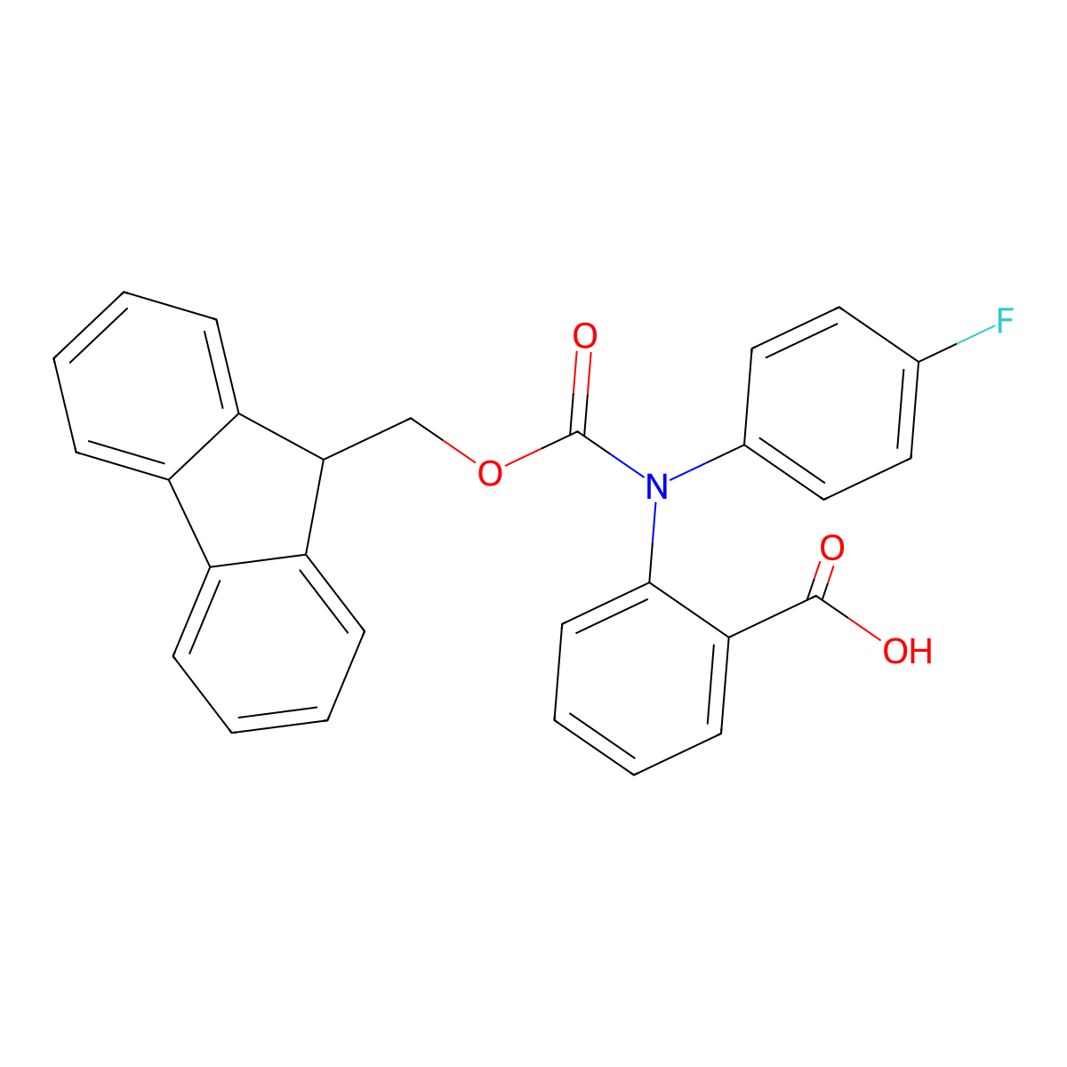 2-({[(9H-fluoren-9-yl)methoxy]carbonyl}(4-fluorophenyl)amino)benzoic acid molecular structure, CAS 2567502-32-1
