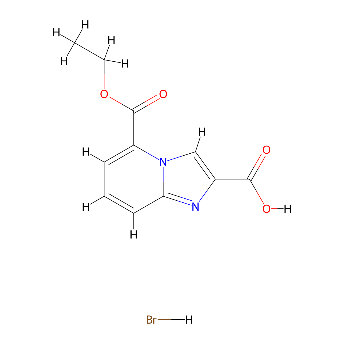 5-Ethoxycarbonylimidazo[1,2-a]pyridine-2-carboxylic acid;hydrobromide molecular structure, CAS 2567502-36-5