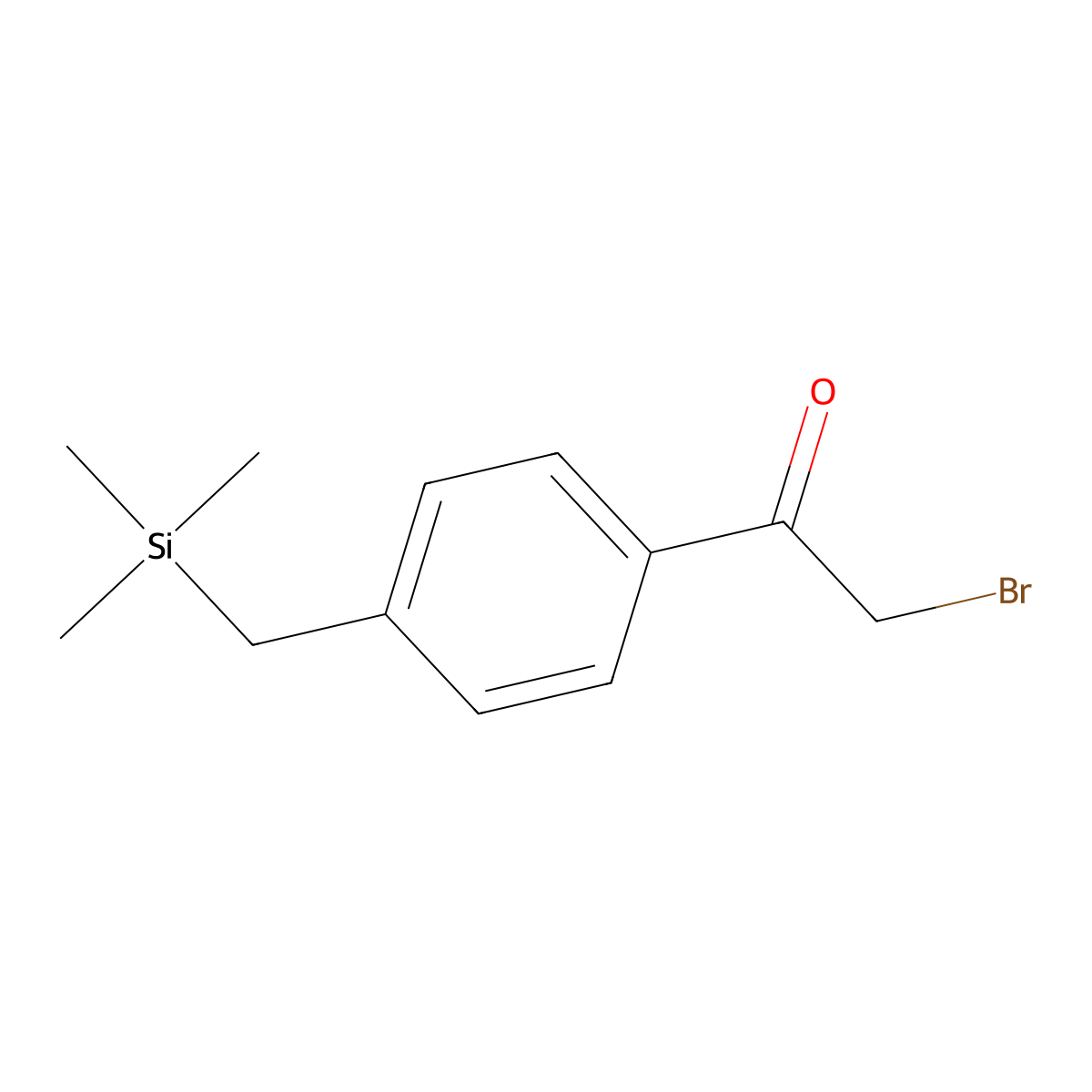 2-Bromo-1-(4-((trimethylsilyl)methyl)phenyl)ethan-1-one molecular structure, CAS 2567502-41-2