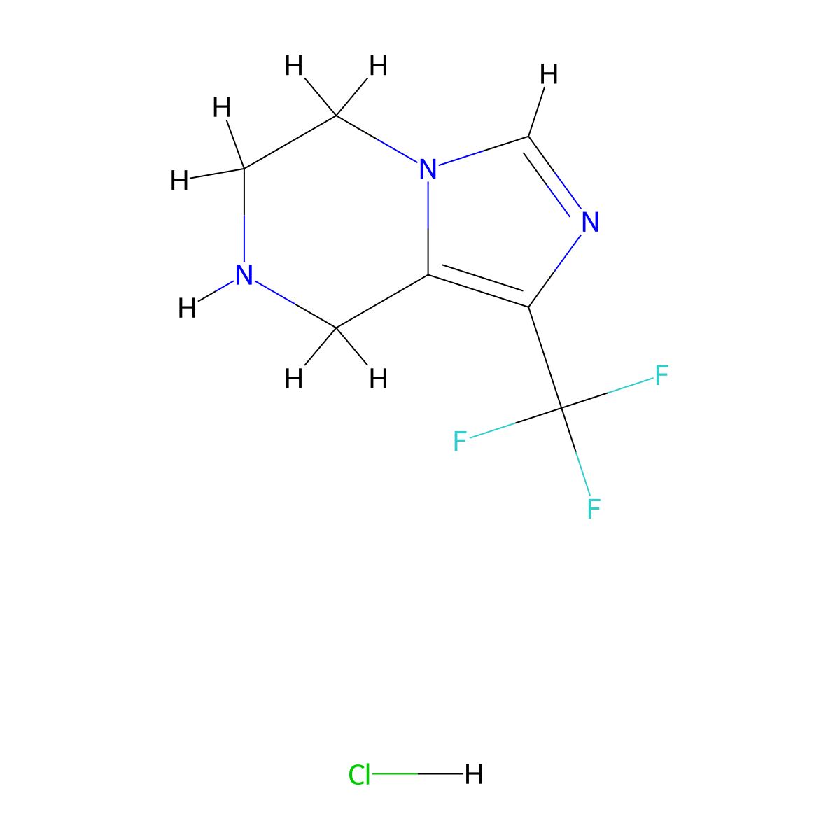1-(trifluoromethyl)-5H,6H,7H,8H-imidazo[1,5-a]pyrazine hydrochloride molecular structure, CAS 2567502-43-4