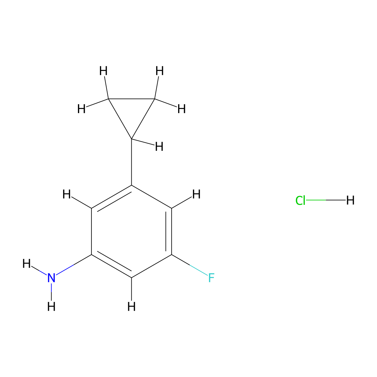 3-Cyclopropyl-5-fluoroaniline hydrochloride molecular structure, CAS 2567502-46-7