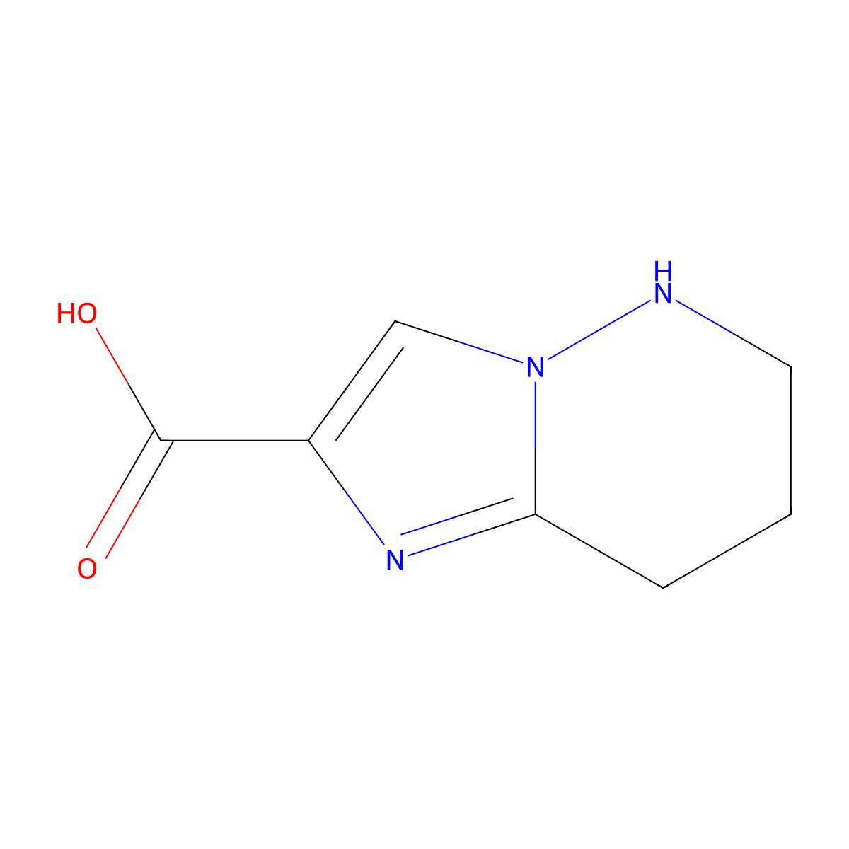 5H,6H,7H,8H-imidazo[1,2-b]pyridazine-2-carboxylic acid molecular structure, CAS 2567502-47-8