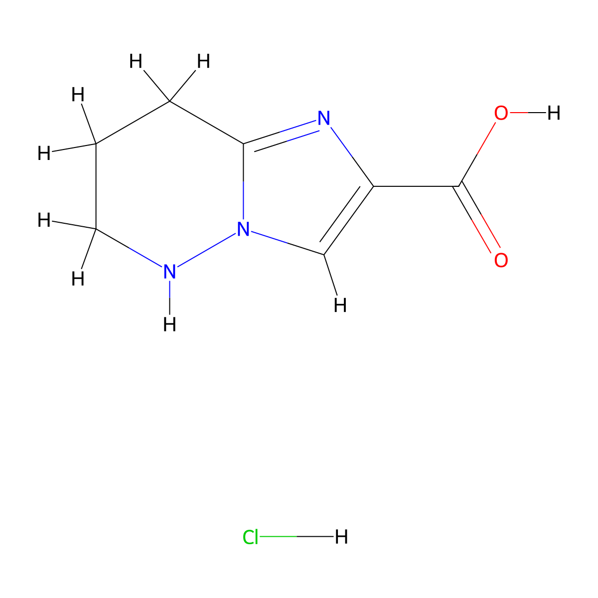 5H,6H,7H,8H-imidazo[1,2-b]pyridazine-2-carboxylic acid hydrochloride molecular structure, CAS 2567502-48-9