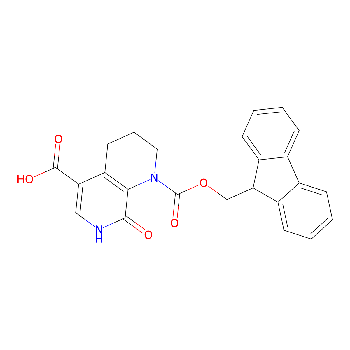 1-{[(9H-fluoren-9-yl)methoxy]carbonyl}-8-hydroxy-1,2,3,4-tetrahydro-1,7-naphthyridine-5-carboxylic acid molecular structure, CAS 2567502-56-9