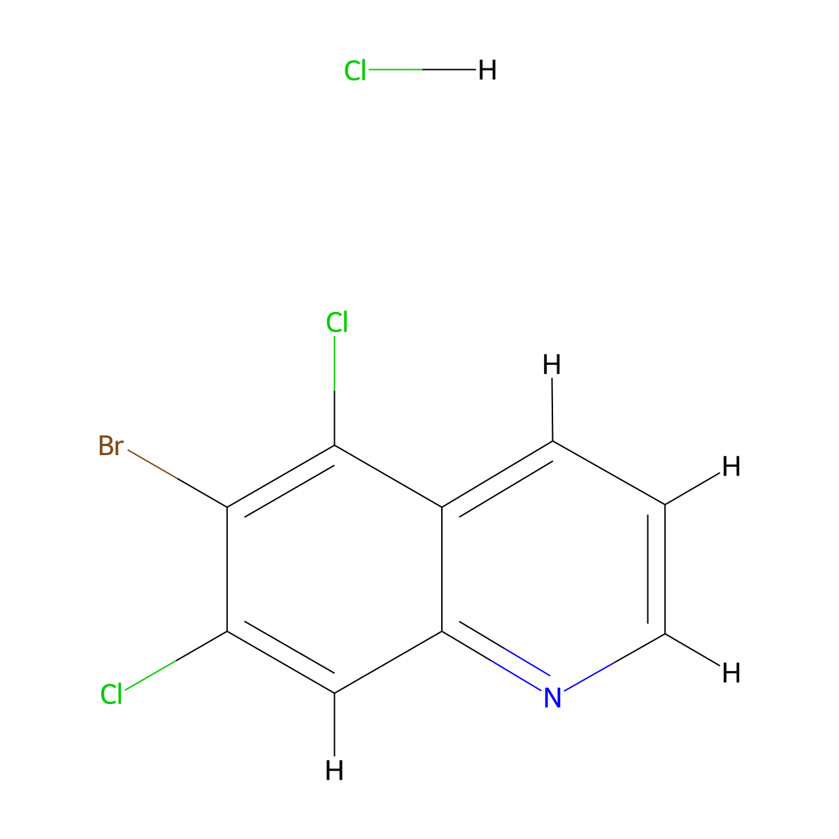 6-Bromo-5,7-dichloroquinolinehydrochloride molecular structure, CAS 2567502-57-0