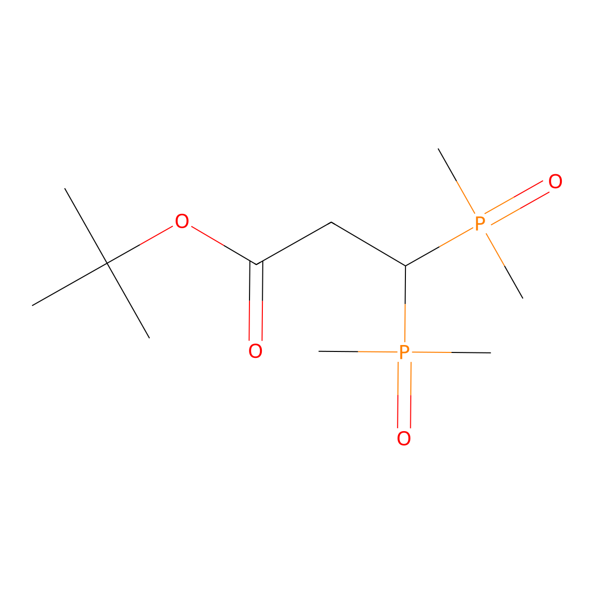 Tert-butyl 3,3-bis(dimethylphosphoryl)propanoate molecular structure, CAS 2567502-61-6