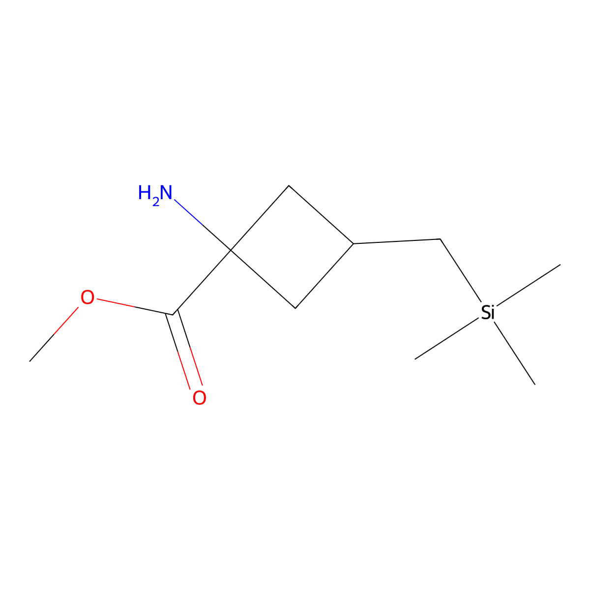 Methyl 1-amino-3-[(trimethylsilyl)methyl]cyclobutane-1-carboxylate molecular structure, CAS 2567502-65-0