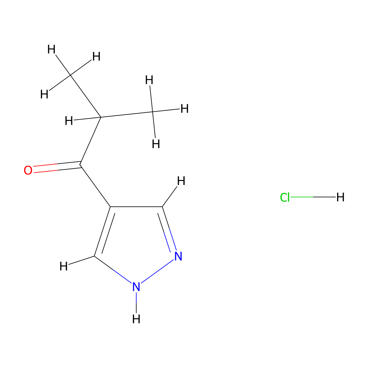 2-methyl-1-(1H-pyrazol-4-yl)propan-1-one hydrochloride molecular structure, CAS 2567502-70-7
