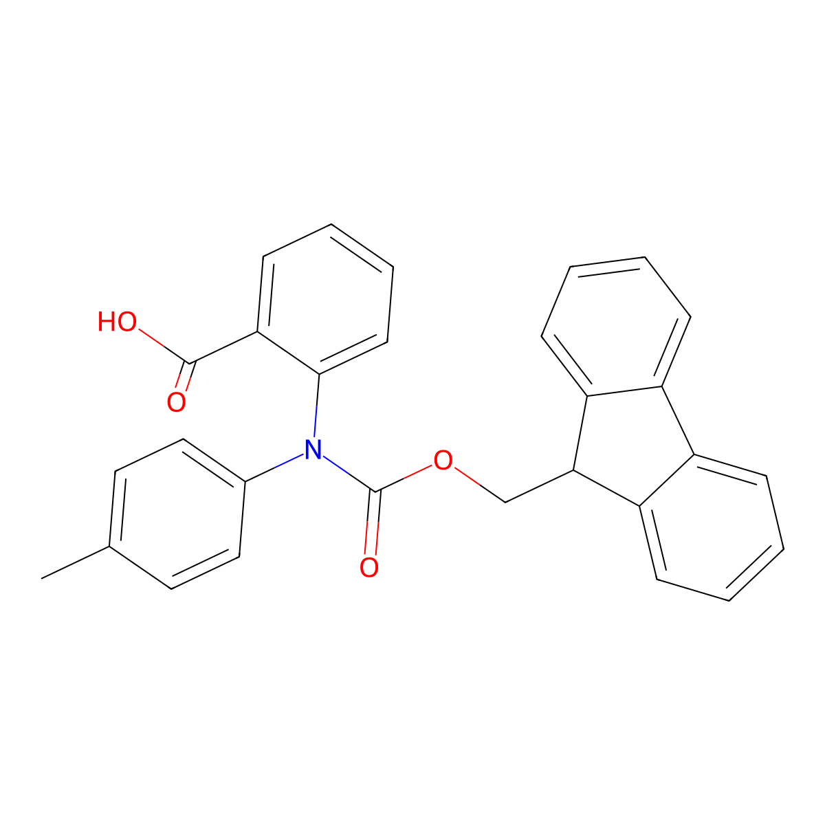 2-({[(9H-fluoren-9-yl)methoxy]carbonyl}(4-methylphenyl)amino)benzoic acid molecular structure, CAS 2567502-71-8