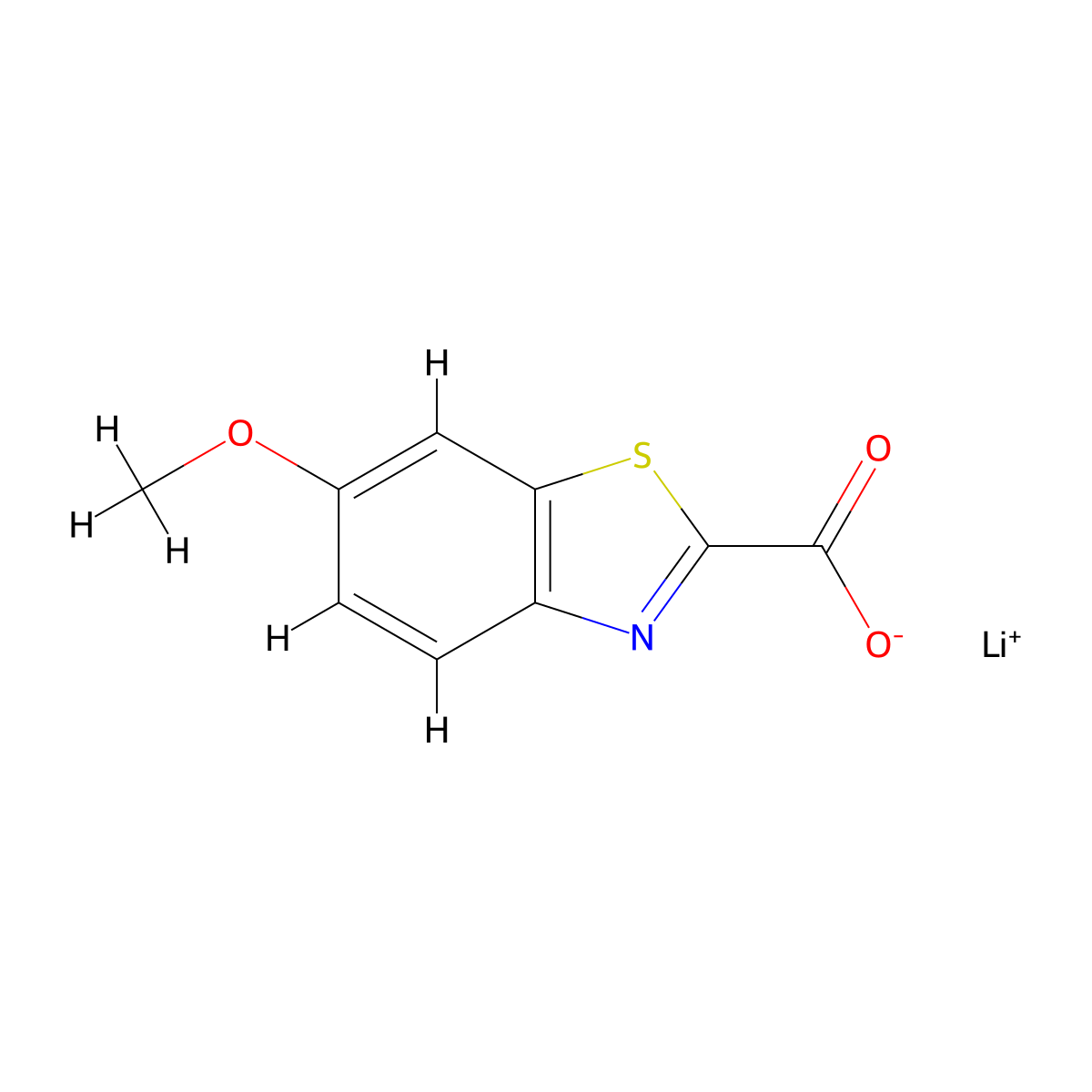 Lithium(1+)6-methoxy-1,3-benzothiazole-2-carboxylate molecular structure, CAS 2567502-73-0
