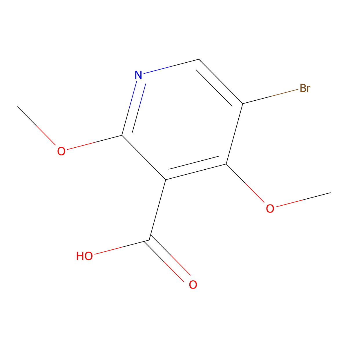 5-Bromo-2,4-dimethoxypyridine-3-carboxylic acid molecular structure, CAS 2567502-74-1