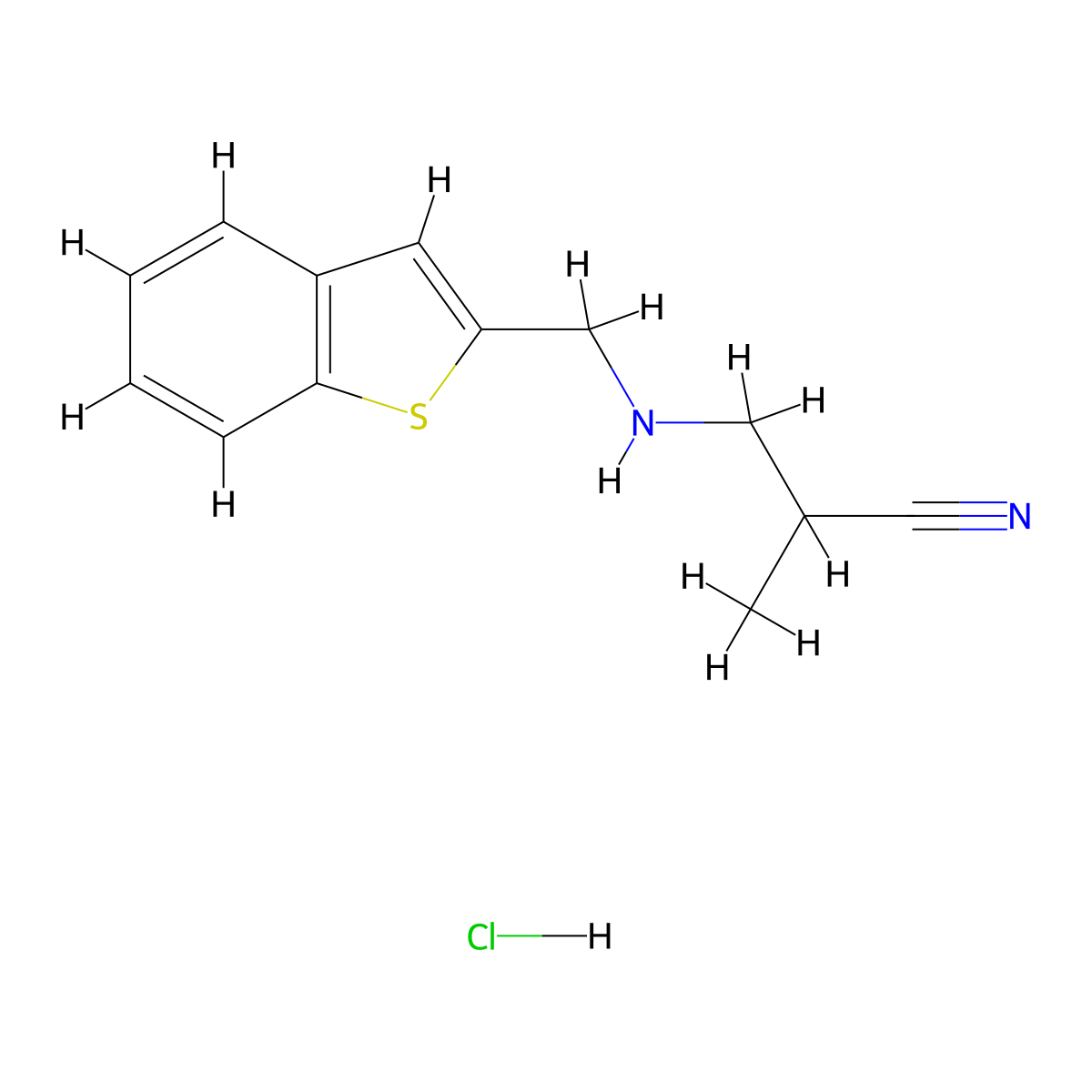 3-(1-Benzothiophen-2-ylmethylamino)-2-methylpropanenitrile;hydrochloride molecular structure, CAS 2567502-75-2