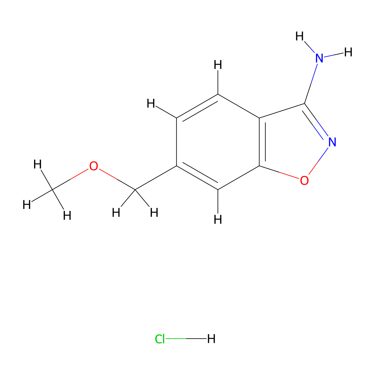 6-(Methoxymethyl)-1,2-benzoxazol-3-aminehydrochloride molecular structure, CAS 2567502-81-0