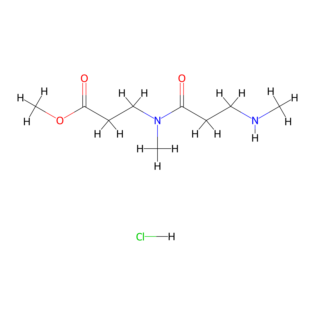 methyl 3-(N-methyl-3-(methylamino)propanamido)propanoate hydrochloride molecular structure, CAS 2567502-82-1