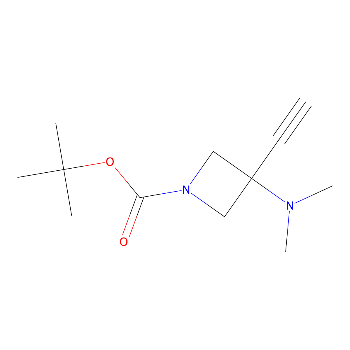 Tert-butyl 3-(dimethylamino)-3-ethynylazetidine-1-carboxylate molecular structure, CAS 2567502-88-7