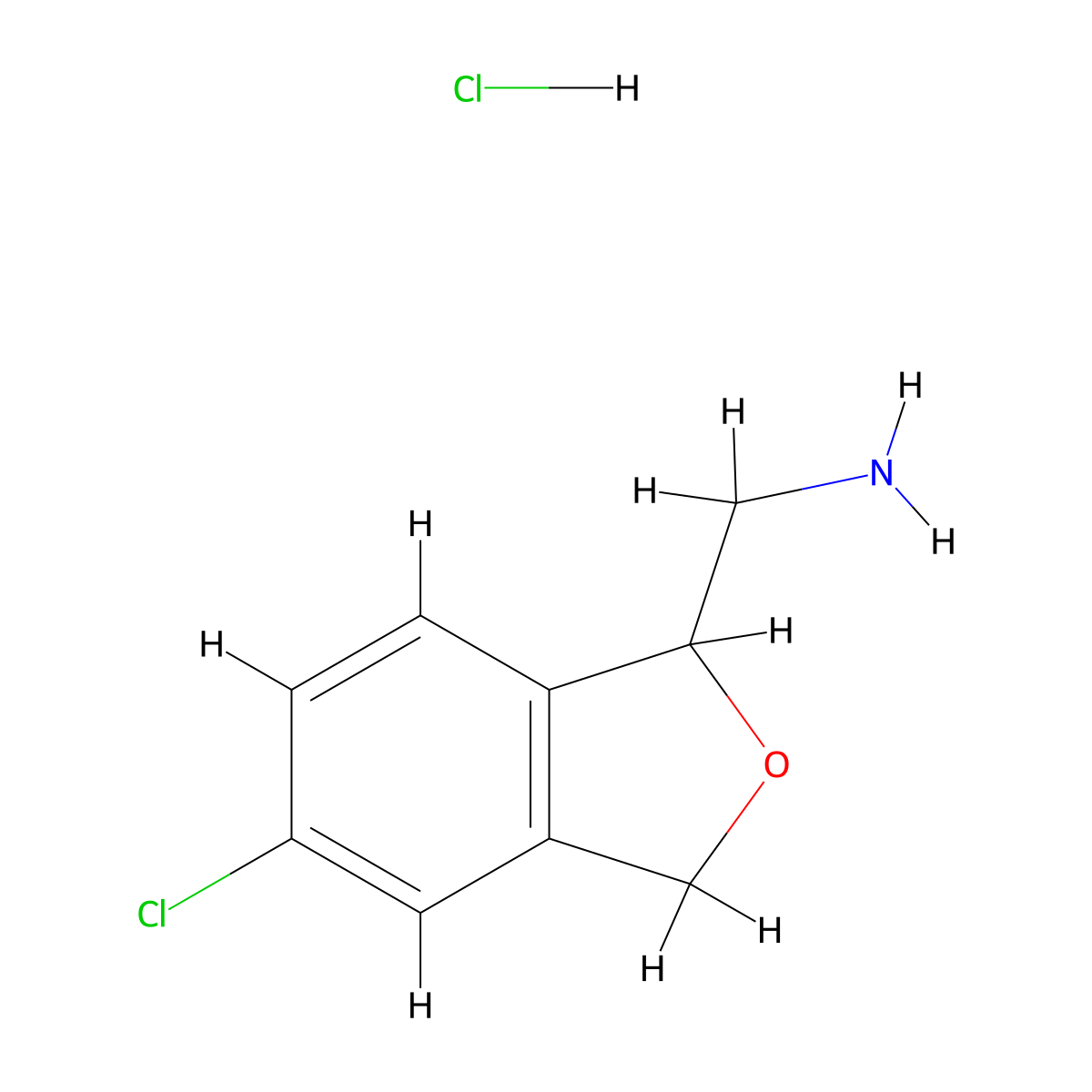 1-(5-Chloro-1,3-dihydro-2-benzofuran-1-yl)methanamine hydrochloride molecular structure, CAS 2567502-90-1