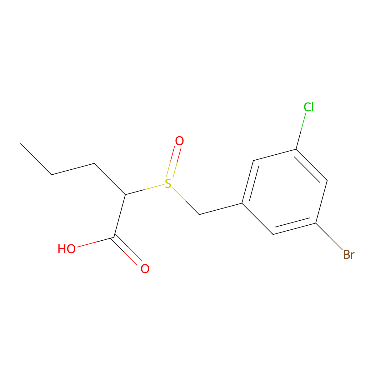 2-[(3-Bromo-5-chlorophenyl)methanesulfinyl]pentanoicacid molecular structure, CAS 2567502-96-7