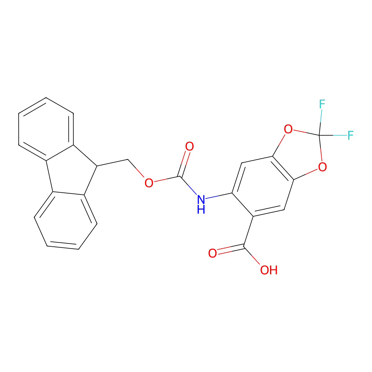 6-({[(9H-fluoren-9-yl)methoxy]carbonyl}amino)-2,2-difluoro-1,3-dioxaindane-5-carboxylicacid molecular structure, CAS 2567502-99-0
