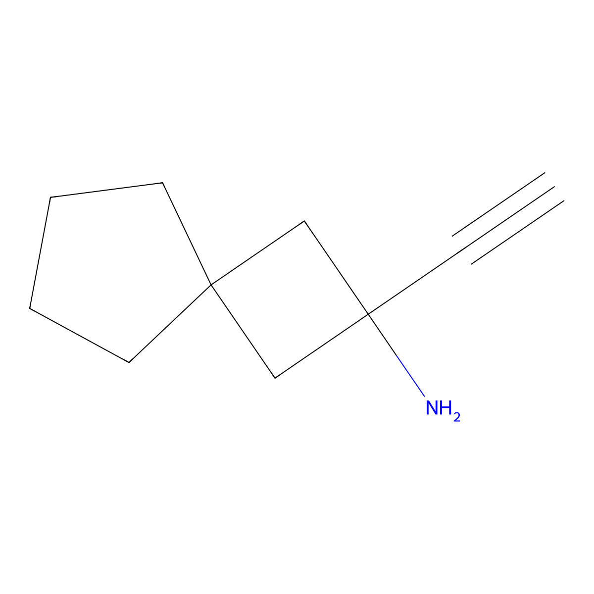 2-Ethynylspiro[3.4]octan-2-amine molecular structure, CAS 2567503-00-6