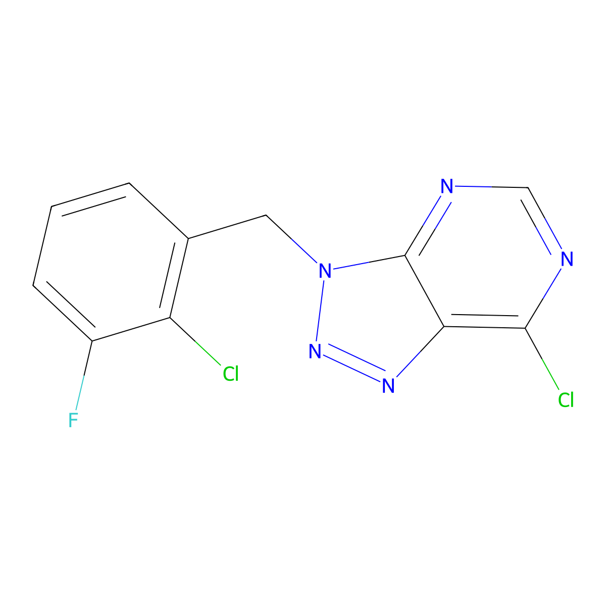 7-chloro-3-[(2-chloro-3-fluorophenyl)methyl]-3H-[1,2,3]triazolo[4,5-d]pyrimidine molecular structure, CAS 2567503-04-0