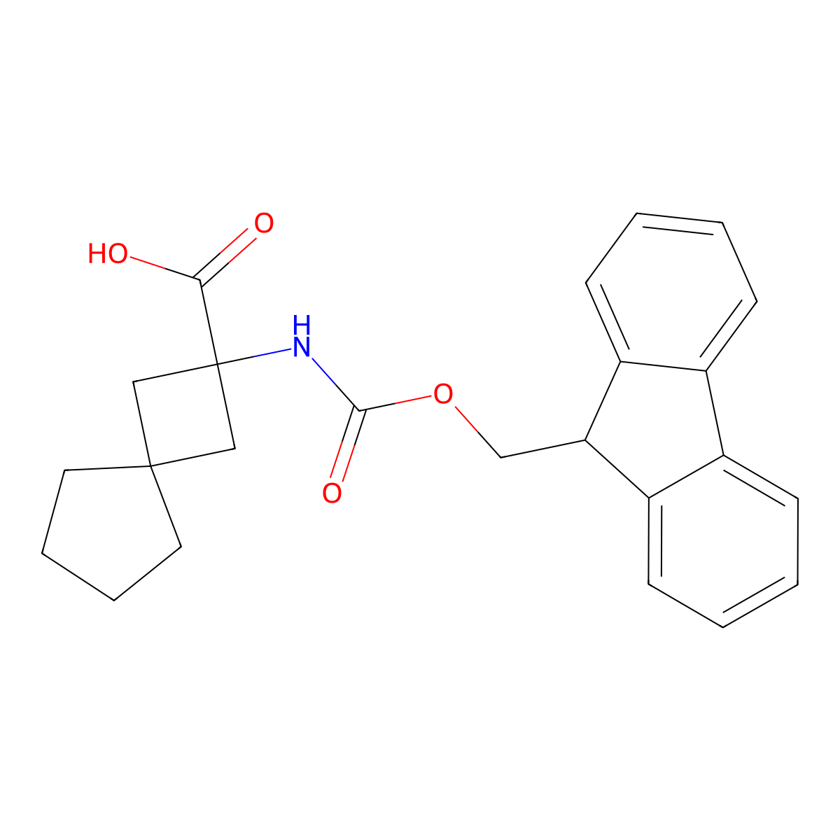 2-({[(9H-fluoren-9-yl)methoxy]carbonyl}amino)spiro[3.4]octane-2-carboxylic acid molecular structure, CAS 2567503-07-3