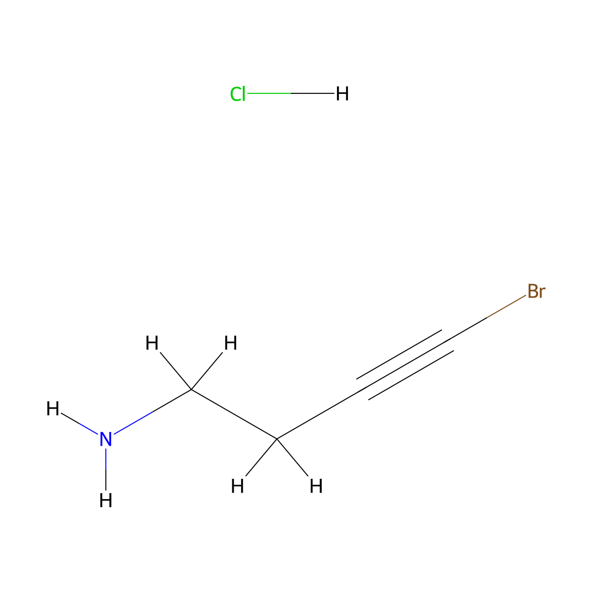 4-Bromobut-3-yn-1-amine hydrochloride molecular structure, CAS 2567503-08-4