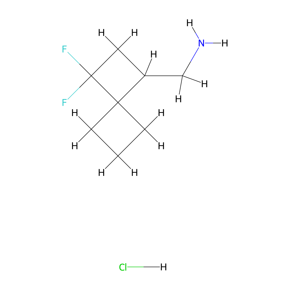 1-(3,3-Difluorospiro(3.3)heptan-1-yl)methanamine hydrochloride molecular structure, CAS 2567503-10-8