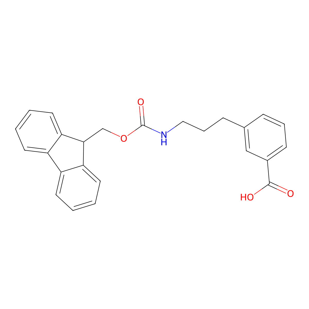 3-[3-({[(9H-fluoren-9-yl)methoxy]carbonyl}amino)propyl]benzoic acid molecular structure, CAS 2567503-11-9