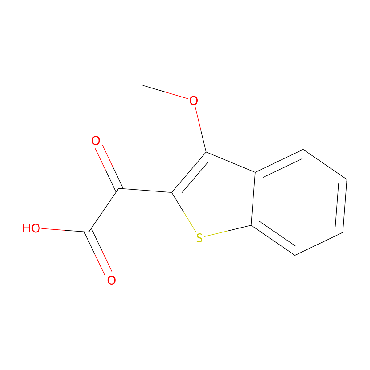 2-(3-Methoxy-1-benzothiophen-2-yl)-2-oxoacetic acid molecular structure, CAS 2567503-15-3