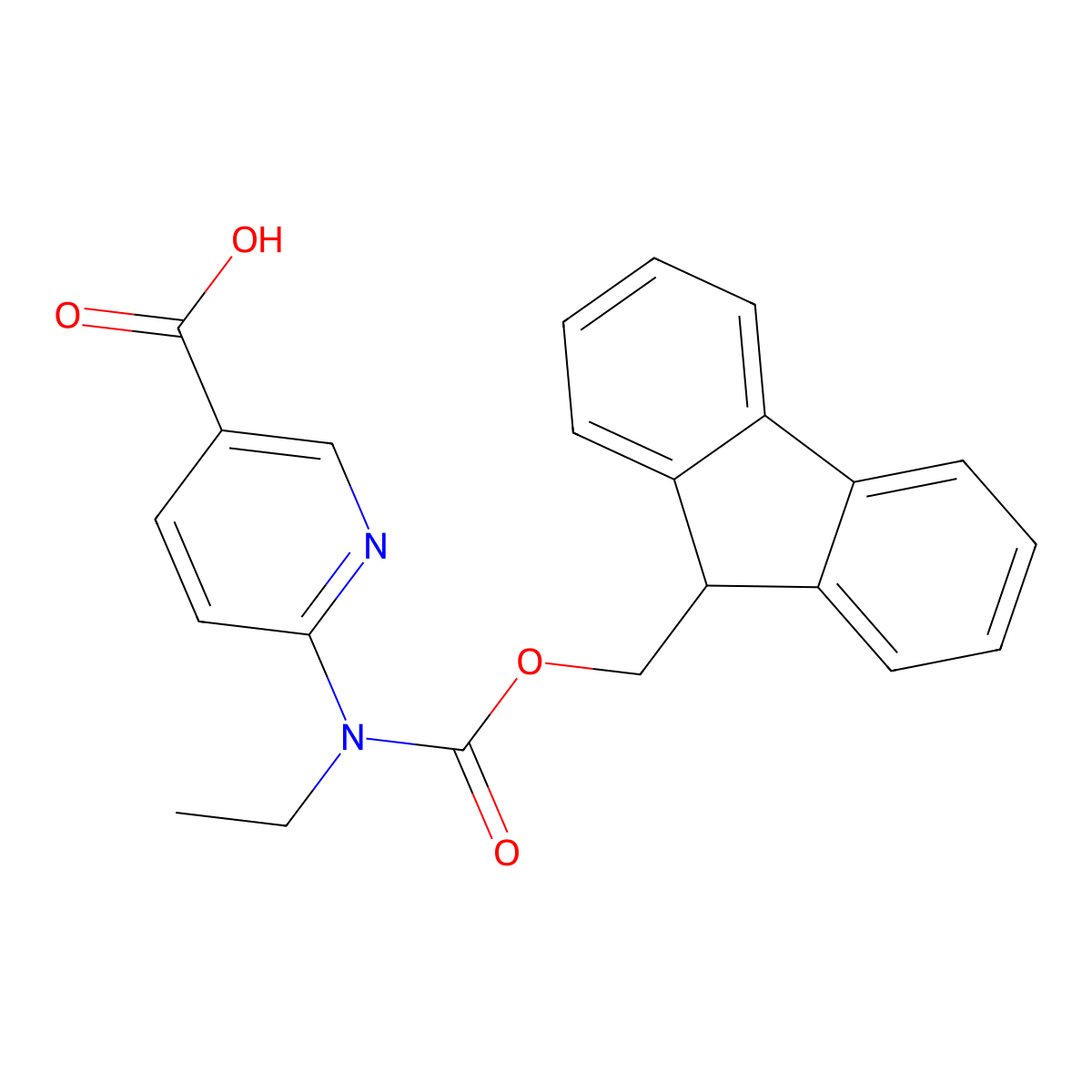 6-[ethyl({[(9H-fluoren-9-yl)methoxy]carbonyl})amino]pyridine-3-carboxylic acid molecular structure, CAS 2567503-16-4