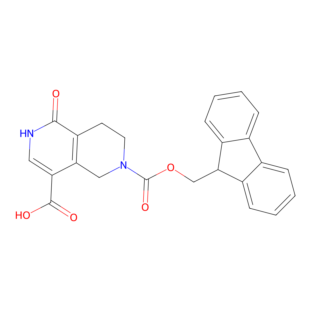 6-{[(9H-fluoren-9-yl)methoxy]carbonyl}-1-hydroxy-5,6,7,8-tetrahydro-2,6-naphthyridine-4-carboxylic acid molecular structure, CAS 2567503-17-5