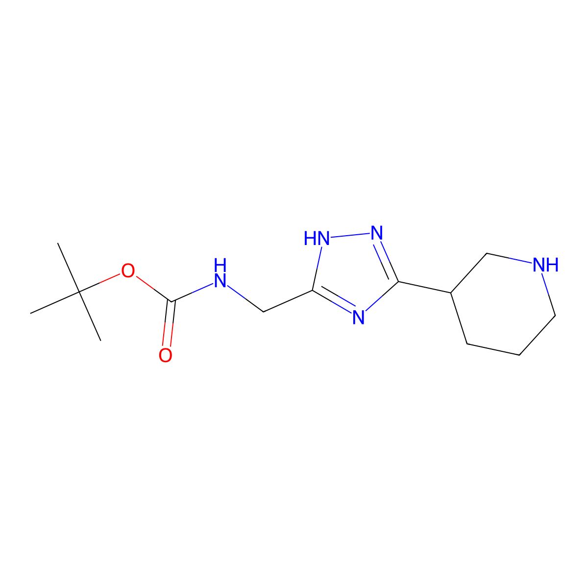 tert-butylN-{[5-(piperidin-3-yl)-4H-1,2,4-triazol-3-yl]methyl}carbamate molecular structure, CAS 2567503-19-7