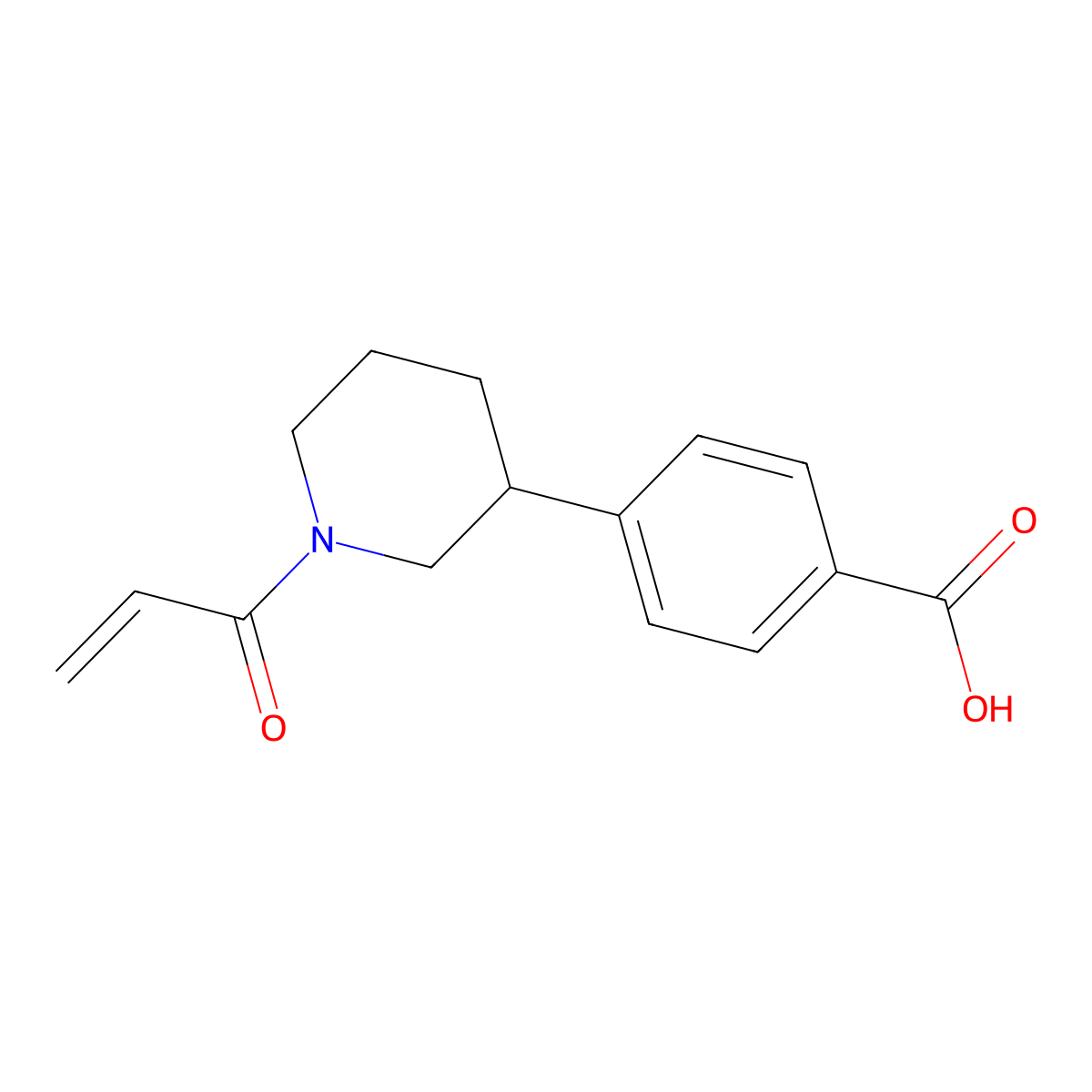 4-[1-(Prop-2-enoyl)piperidin-3-yl]benzoic acid molecular structure, CAS 2567503-22-2