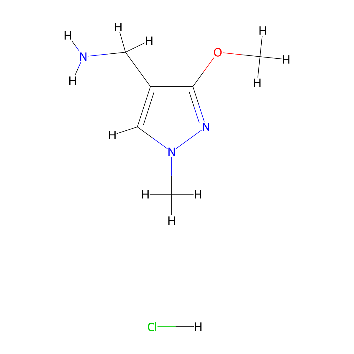 (3-Methoxy-1-methylpyrazol-4-yl)methanamine;hydrochloride molecular structure, CAS 2567503-24-4